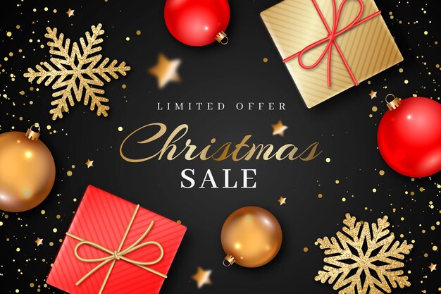 Realistic christmas sale concept