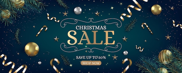 Free vector realistic christmas sale template