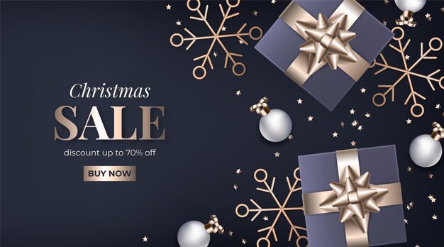 Realistic christmas sale template