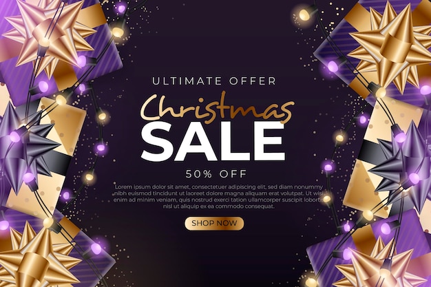 Free vector realistic christmas sale