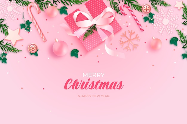 Free vector realistic christmas season celebration background