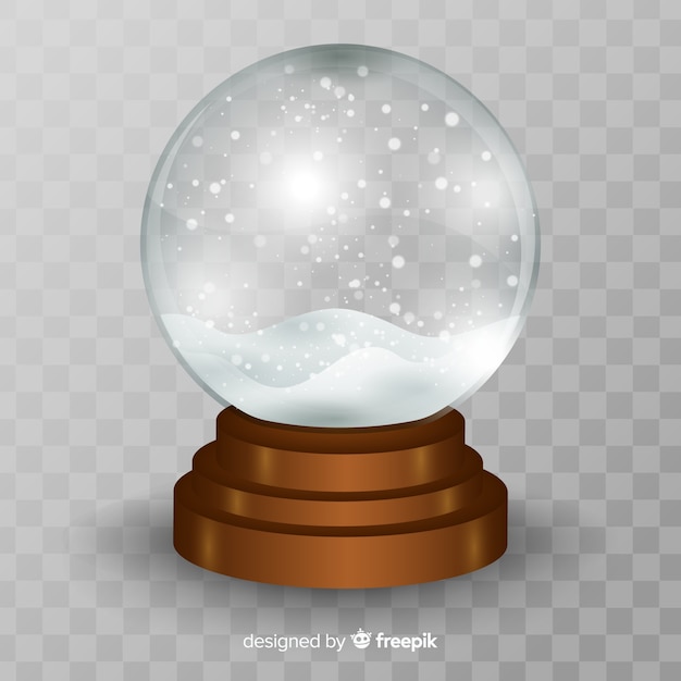 Free vector realistic christmas snow globe background