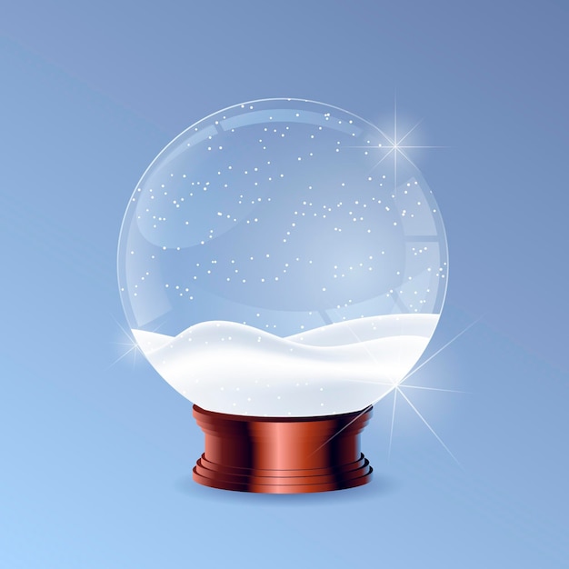 Free vector realistic christmas snowball globe