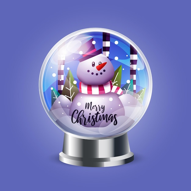 Realistic christmas snowball globe