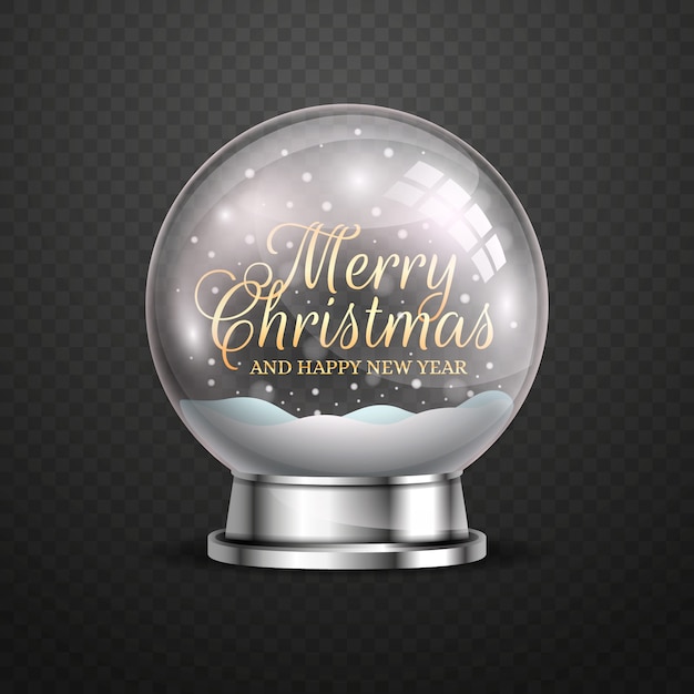 Free vector realistic christmas snowball globe