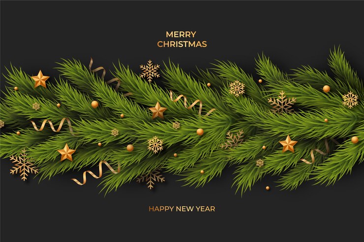 Free Vector realistic christmas tinsel background