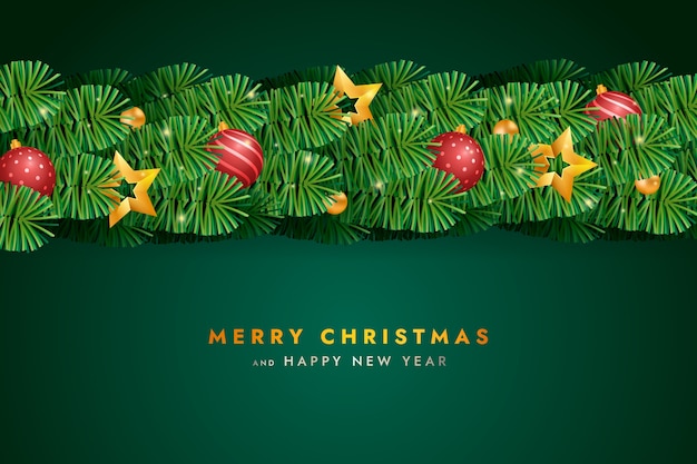 Free vector realistic christmas tinsel background