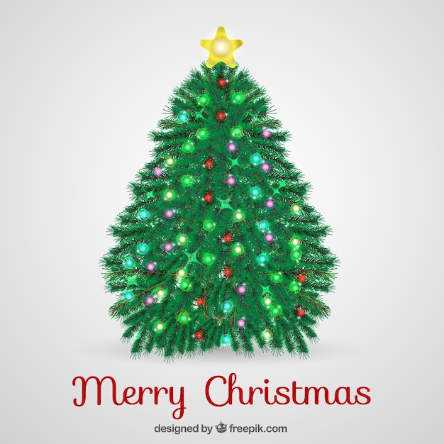 Realistic christmas tree background