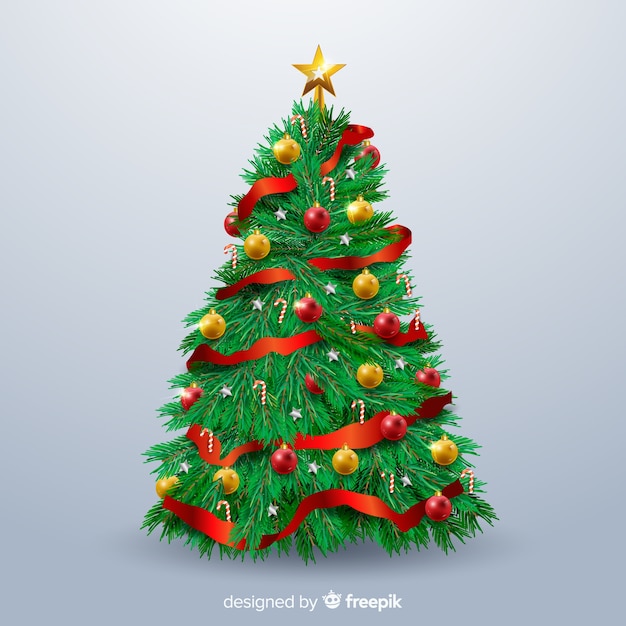 Free vector realistic christmas tree background