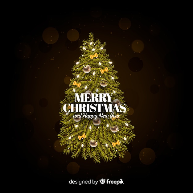 Free vector realistic christmas tree background