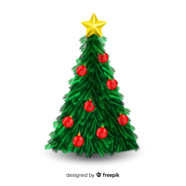 Free vector realistic christmas tree background