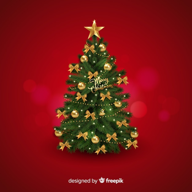 Free vector realistic christmas tree background