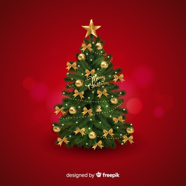 Realistic christmas tree background