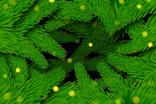 Realistic christmas tree branches background