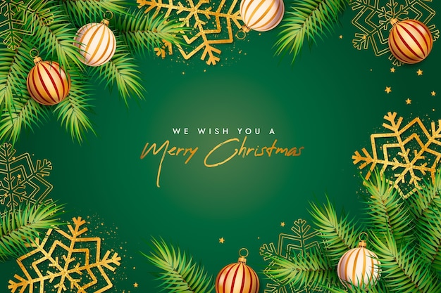 Free vector realistic christmas tree branches background