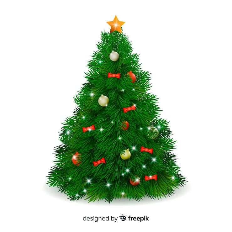 Free Vector realistic christmas tree concept