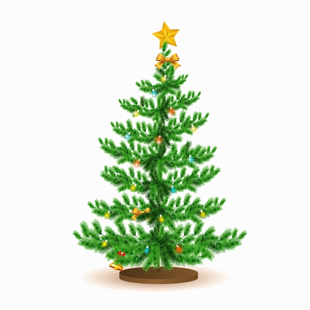 Realistic christmas tree concept