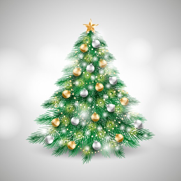 Realistic christmas tree concept