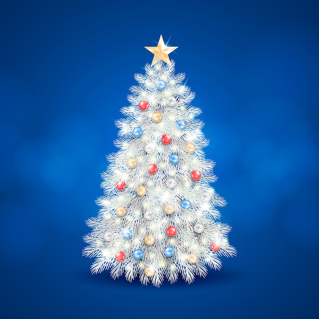 Free vector realistic christmas tree concept