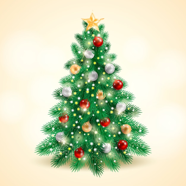 Realistic christmas tree concept