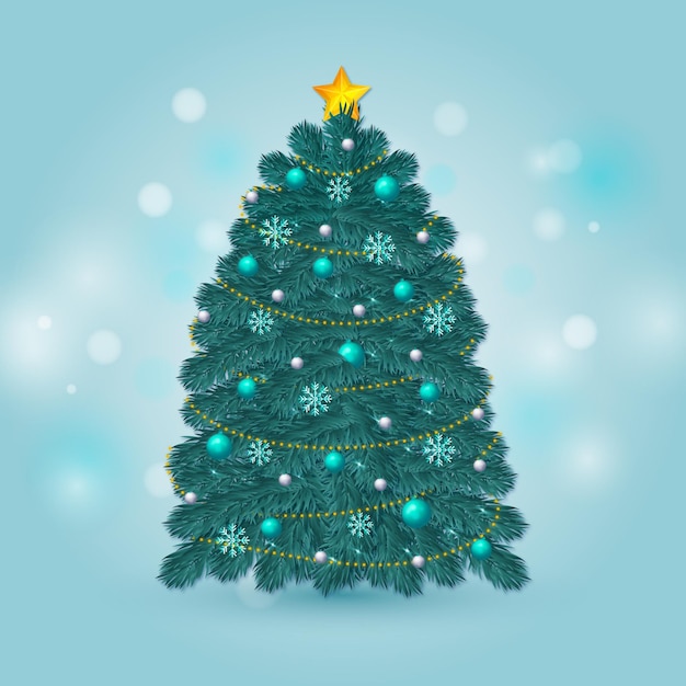 Free vector realistic christmas tree concept