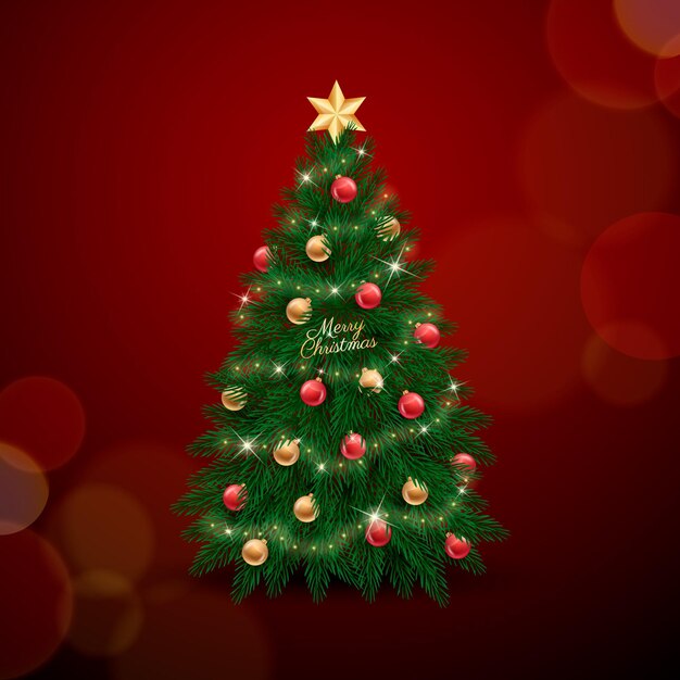 Realistic christmas tree concept