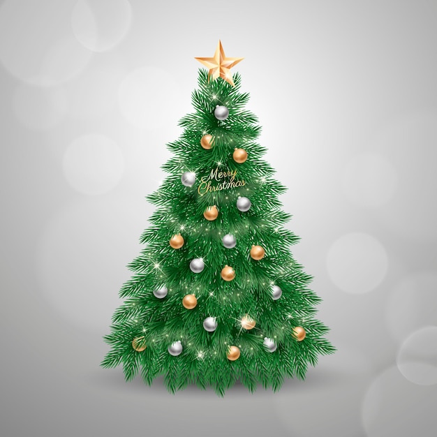 Realistic christmas tree concept