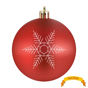 Realistic christmas tree toy on a white background. vector illustration