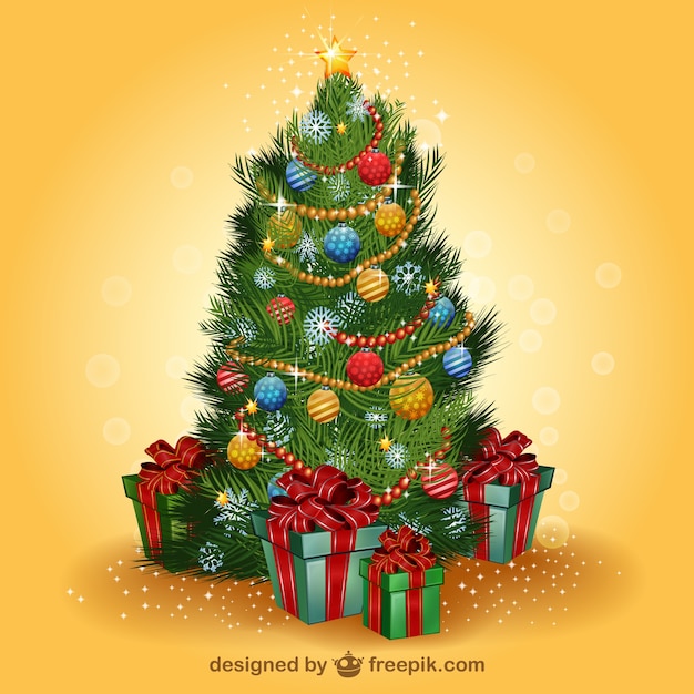 Free vector realistic christmas tree vector