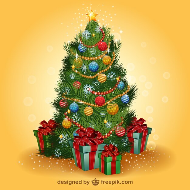 Realistic Christmas tree vector