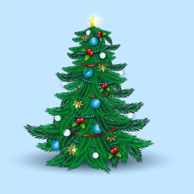 Free vector realistic christmas tree