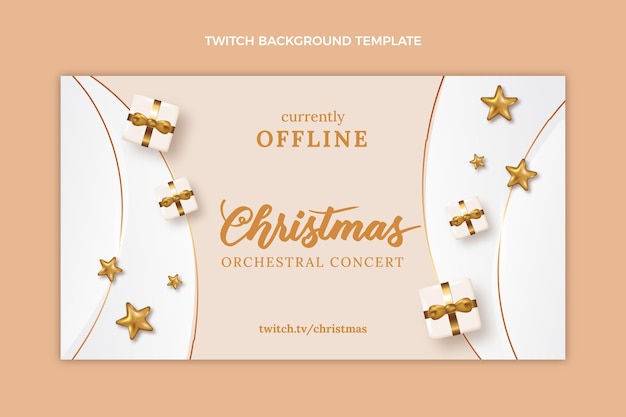 Free vector realistic christmas twitch background