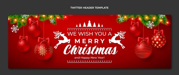 Realistic christmas twitter header