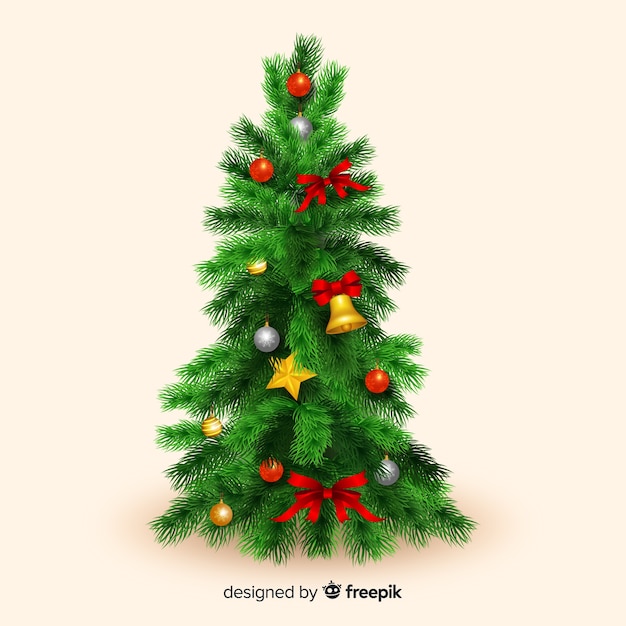 Free vector realistic christmas with lights