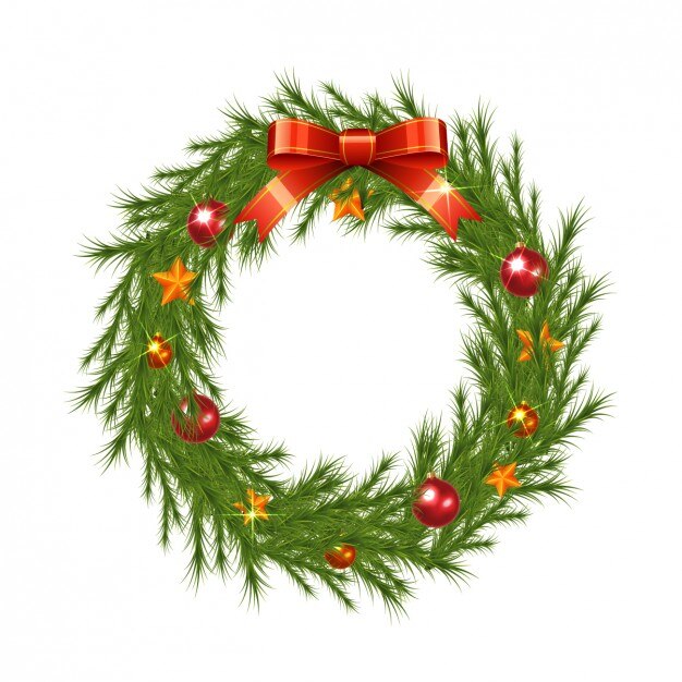 Realistic christmas wreath