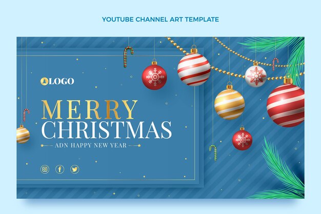 Realistic christmas youtube channel art