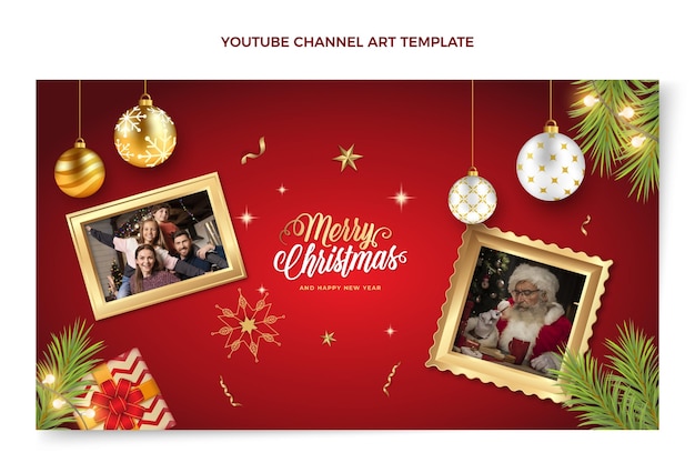 Realistic christmas youtube channel art