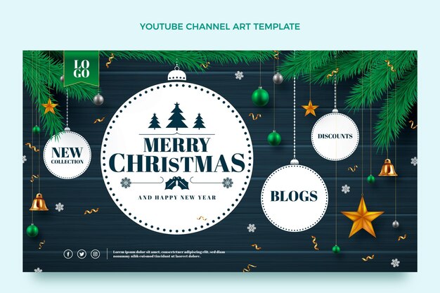 Realistic christmas youtube channel art