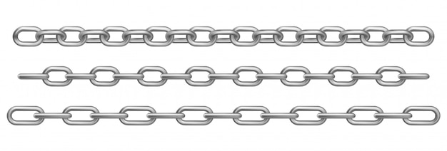  realistic chrome metal chains
