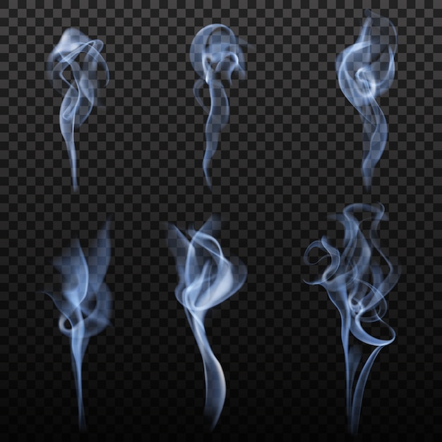 Free vector realistic cigarette smoke set