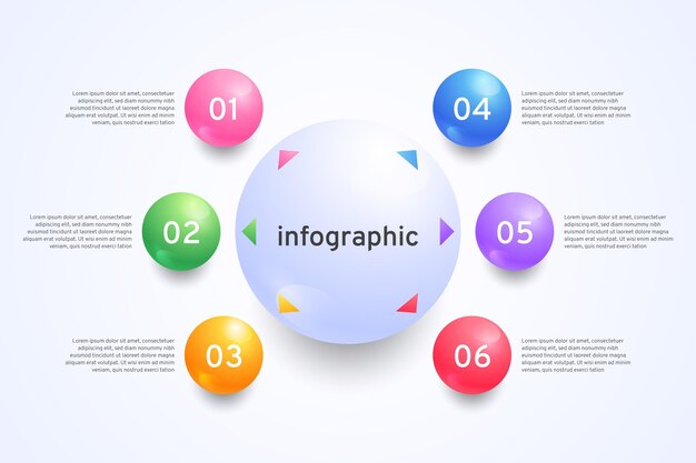 Realistic circular diagram infographic