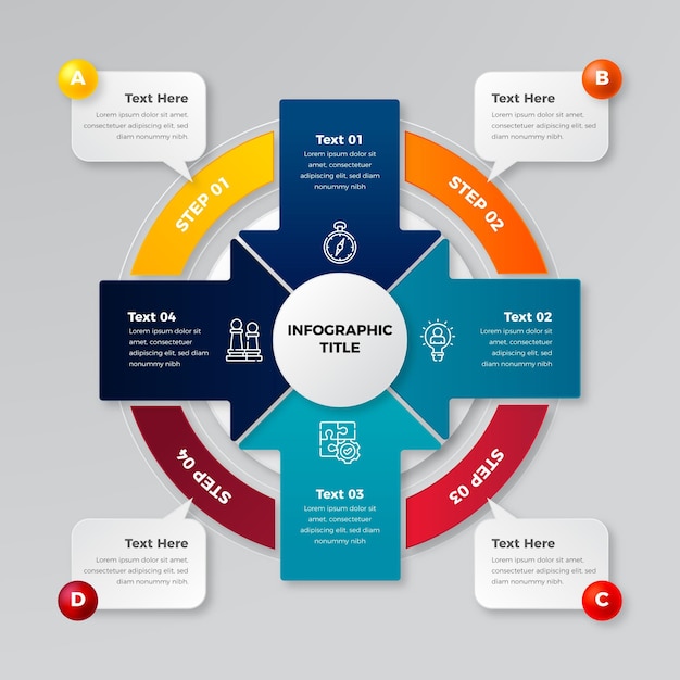 Free vector realistic circular diagram infographic