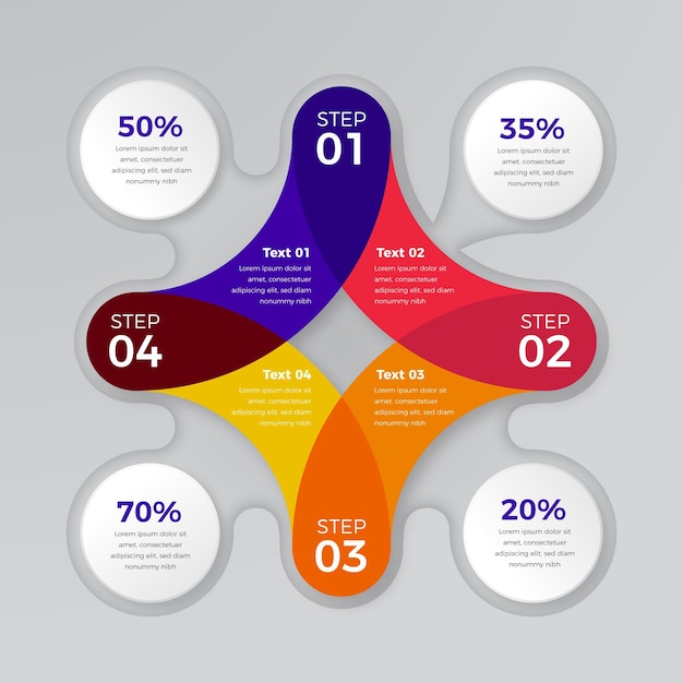 현실적인 원형 다이어그램 infographic