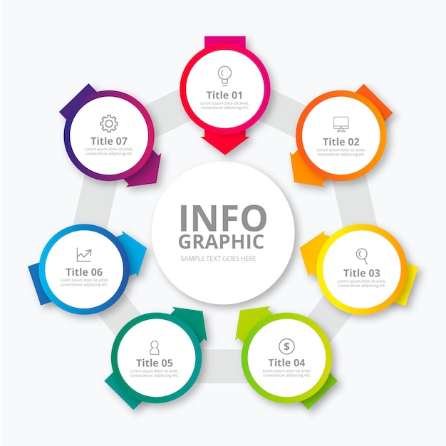 Realistic circular diagram infographic