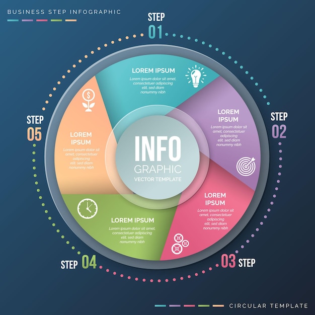 Infografica diagramma circolare realistico realistic