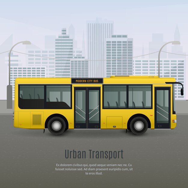realistic city bus illustration