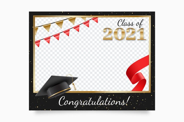 Realistic class of 2021 frame template