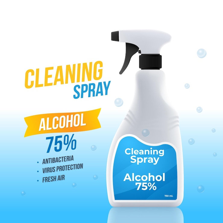 Free Vector realistic cleaning products ad