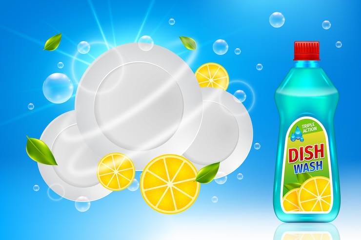 Realistic cleaning products ad