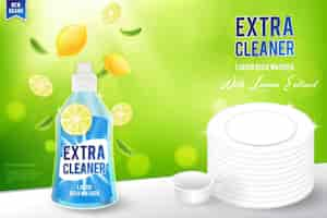 Free vector realistic cleaning products ad